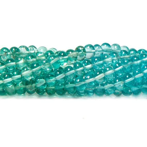 4.5-5mm Poolwater Blue Apatite plain rondelle beads 13 inch 103 pieces - Beadsofcambay.com