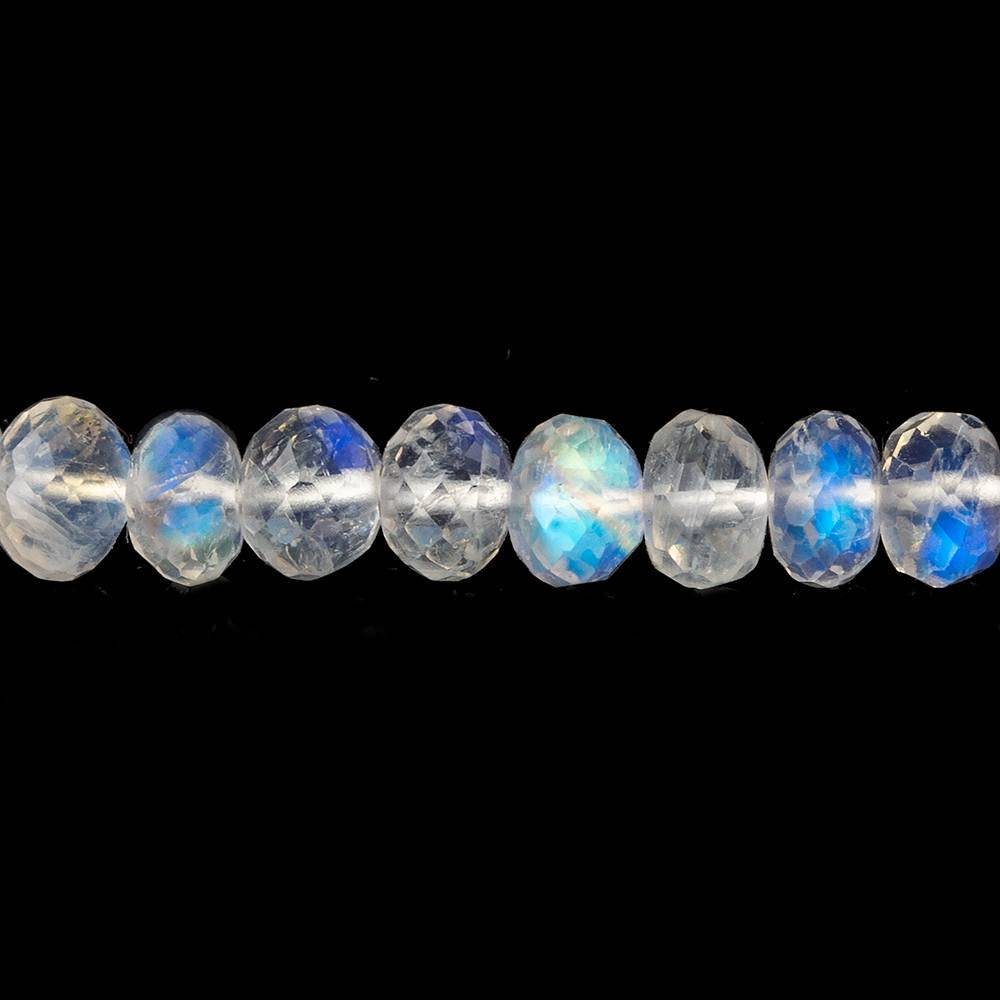4.5-5mm Rainbow Moonstone microfaceted rondelle 16 inch 105 beads AAA - Beadsofcambay.com