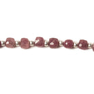 4.5-5mm Ruby faceted cube beads 8.5 inch 30 pieces - Beadsofcambay.com