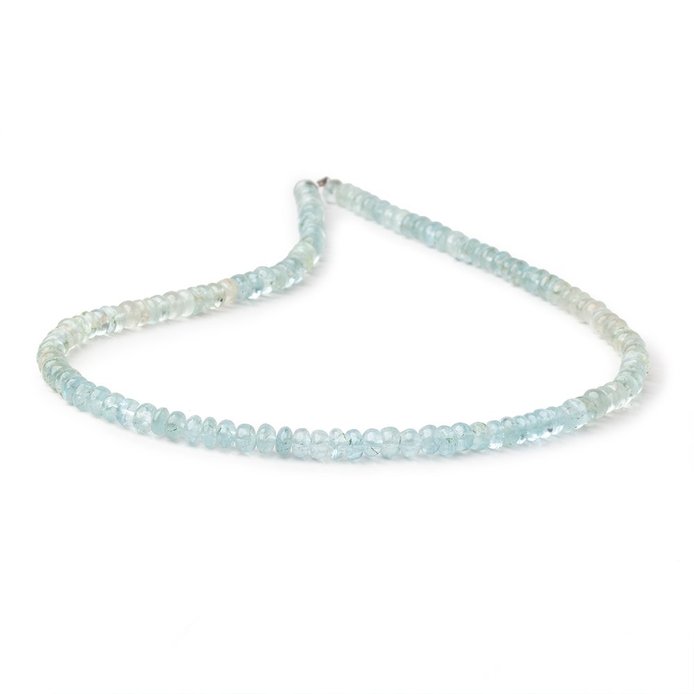 4.5-5mm Shaded Aquamarine Plain Rondelle Beads 14 inch 126 pieces - Beadsofcambay.com