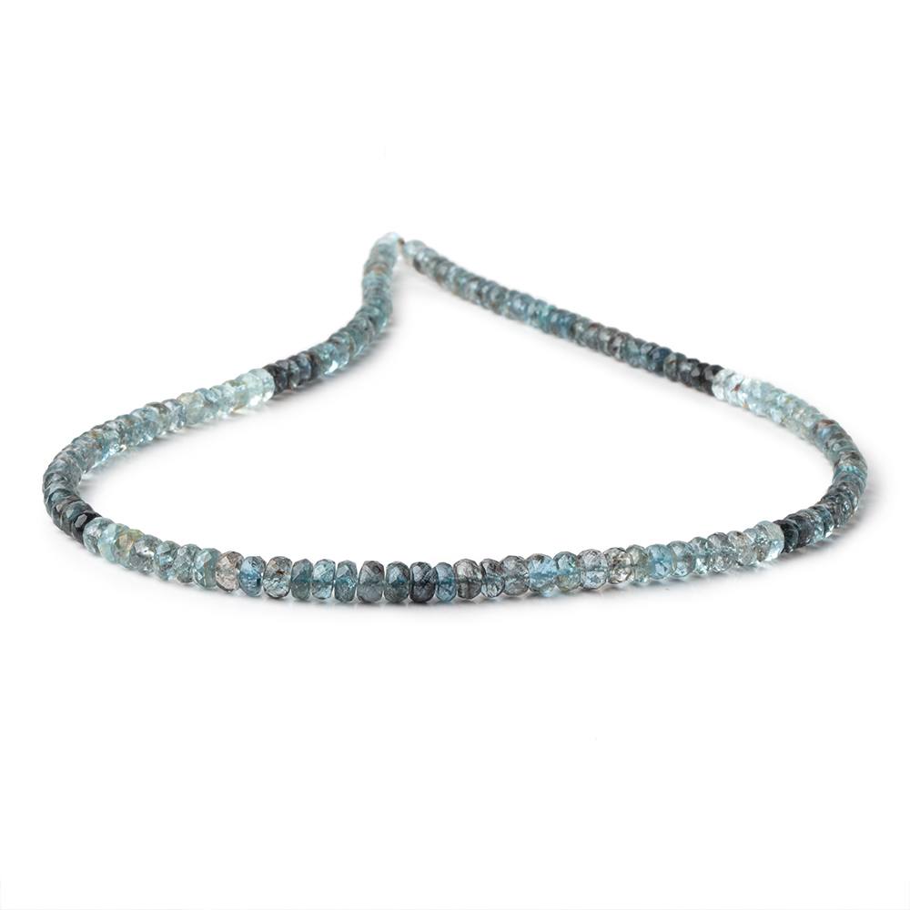 4.5-5mm Shaded Moss Aquamarine Faceted Rondelle Beads 16 inch 136 pieces AAA - Beadsofcambay.com