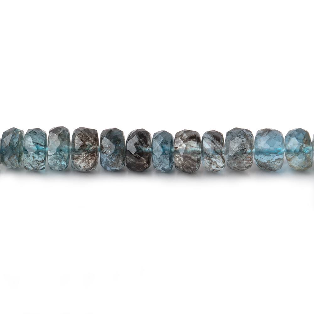 4.5-5mm Shaded Moss Aquamarine Faceted Rondelle Beads 16 inch 136 pieces AAA - Beadsofcambay.com