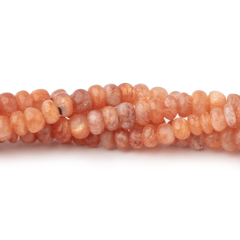 4.5-5mm Sunstone Plain Rondelle Beads 14 inch 112 pieces - Beadsofcambay.com