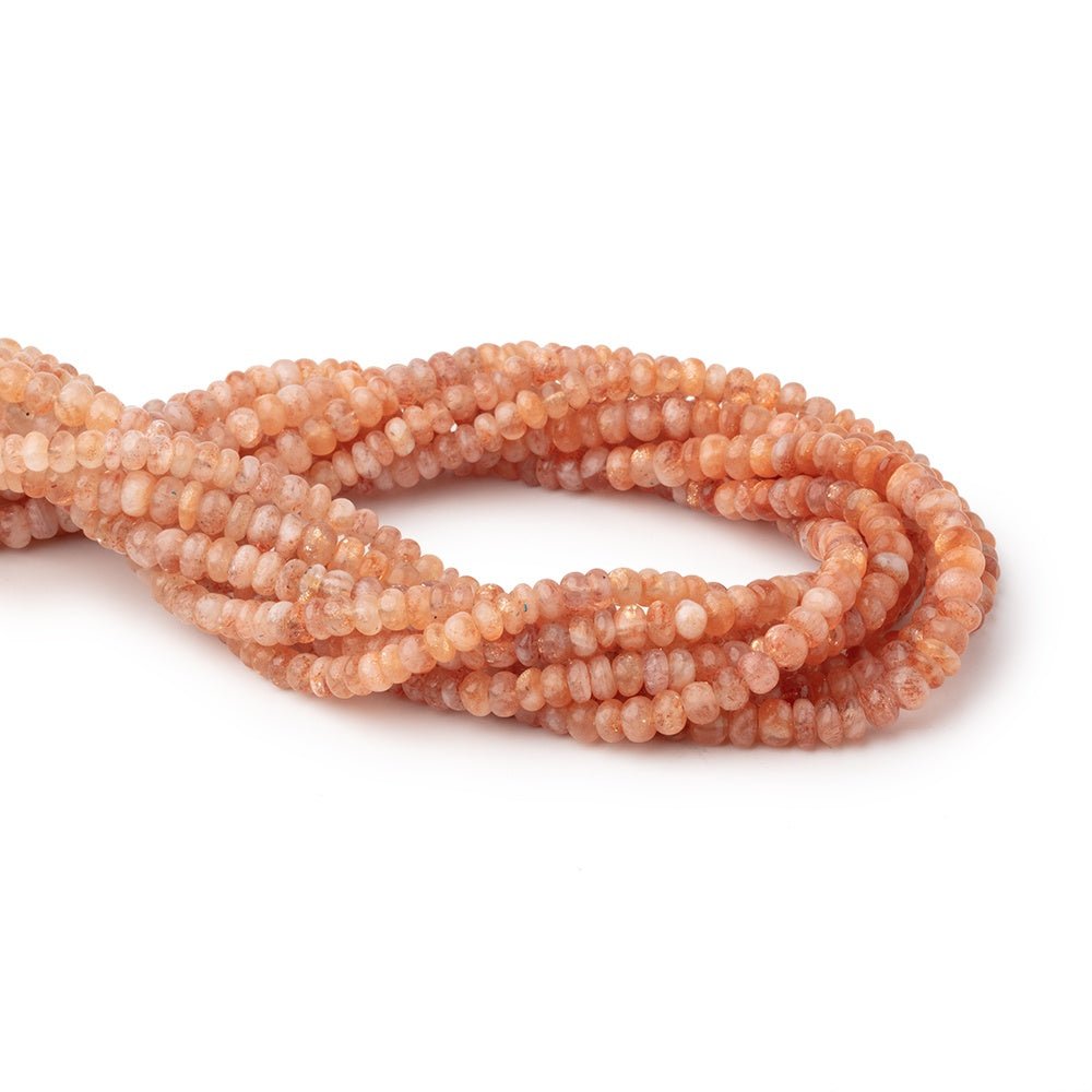 4.5-5mm Sunstone Plain Rondelle Beads 14 inch 112 pieces - Beadsofcambay.com