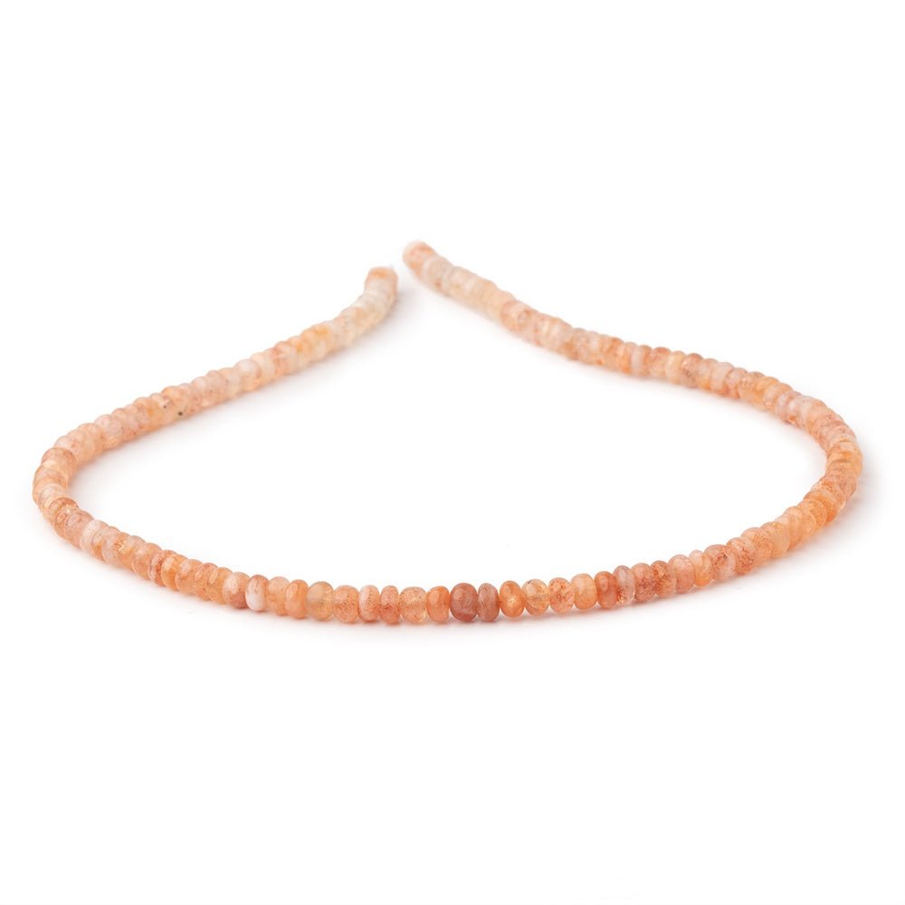 4.5-5mm Sunstone Plain Rondelle Beads 14 inch 112 pieces - Beadsofcambay.com
