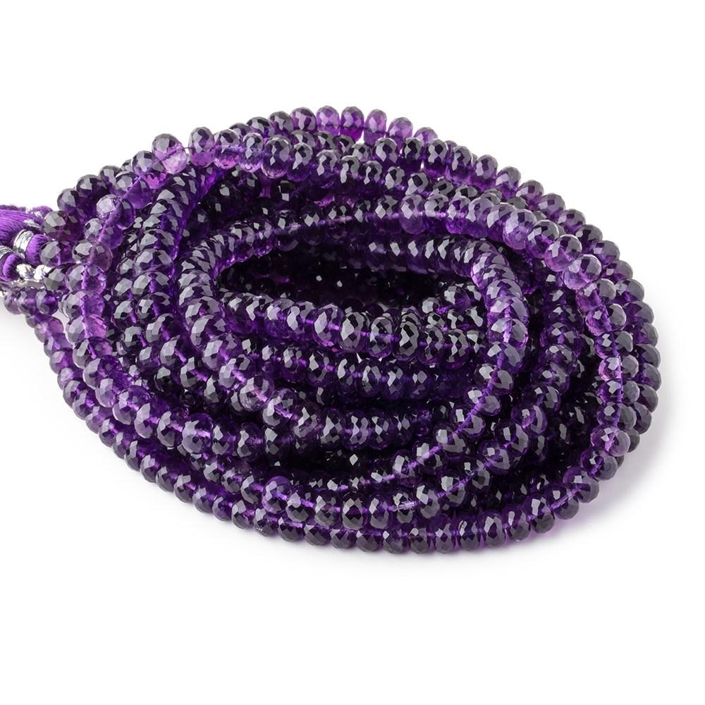 4.5-6.5mm African Amethyst Faceted Rondelle Beads 16 inch 107 pieces - Beadsofcambay.com