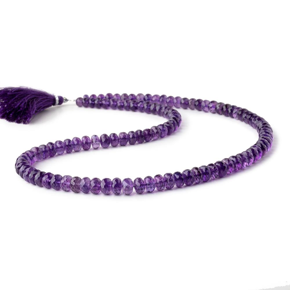 4.5-6.5mm African Amethyst Faceted Rondelle Beads 16 inch 107 pieces - Beadsofcambay.com