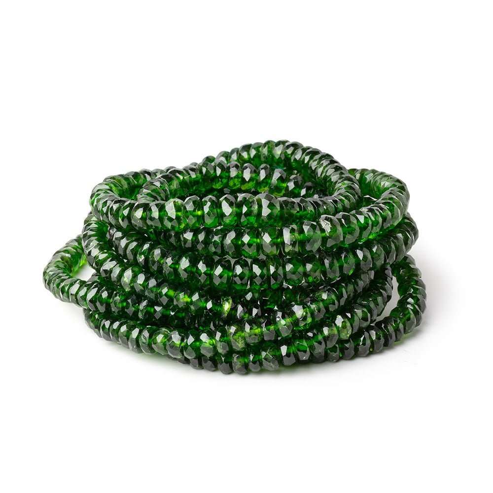 4.5-6.5mm Chrome Diopside Faceted Rondelles 18 inch 167 Beads AA - Beadsofcambay.com