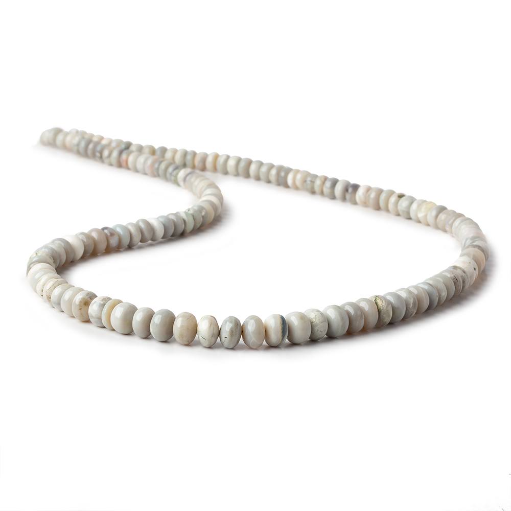 4.5-6.5mm Creamy beige Australian Opal plain rondelles 18 inch 125 beads AA - Beadsofcambay.com