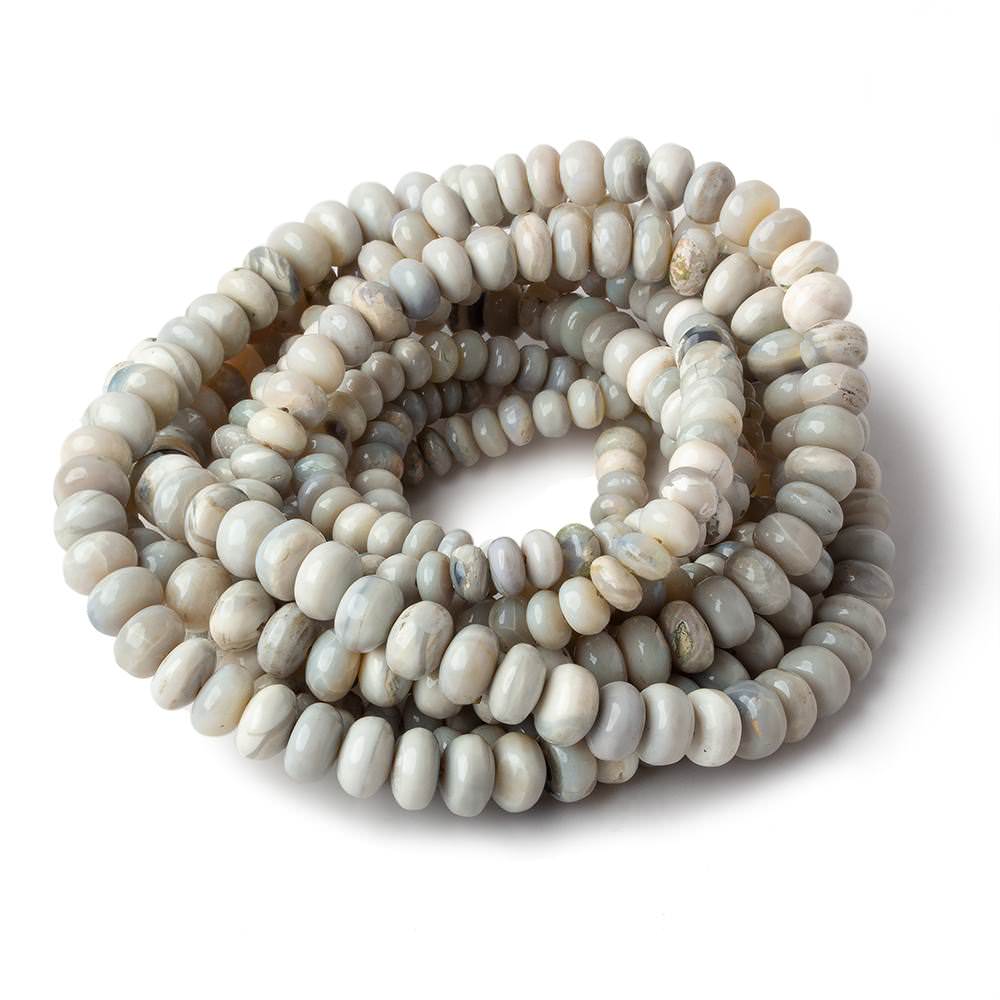 4.5-6.5mm Creamy beige Australian Opal plain rondelles 18 inch 125 beads AA - Beadsofcambay.com