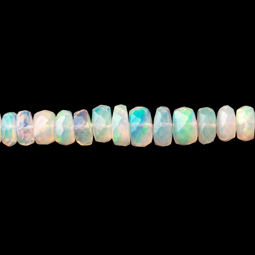 4.5-6.5mm Ethiopian Opal Faceted Rondelles 18 inch 169 Beads AAA - Beadsofcambay.com