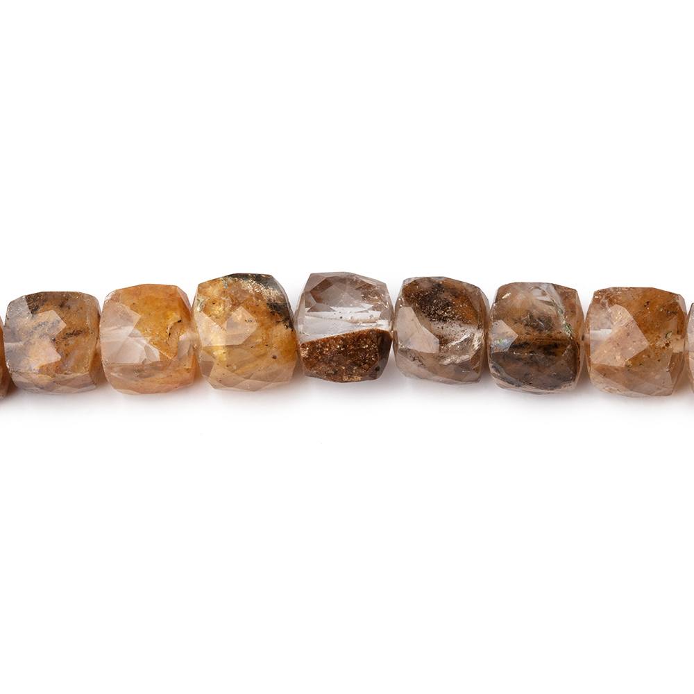 4.5-6mm Ferrous Quartz Faceted Cube Beads 8 inch 36 pieces - Beadsofcambay.com