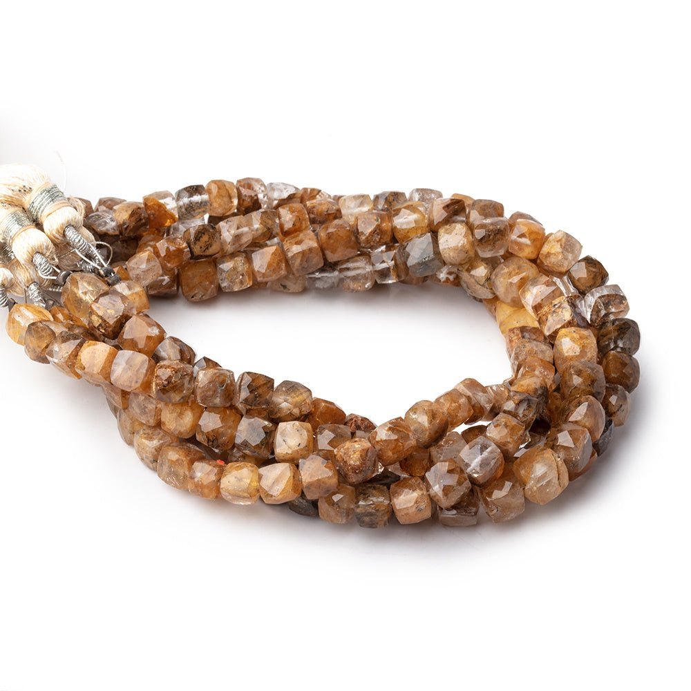 4.5-6mm Ferrous Quartz Faceted Cube Beads 8 inch 36 pieces - Beadsofcambay.com