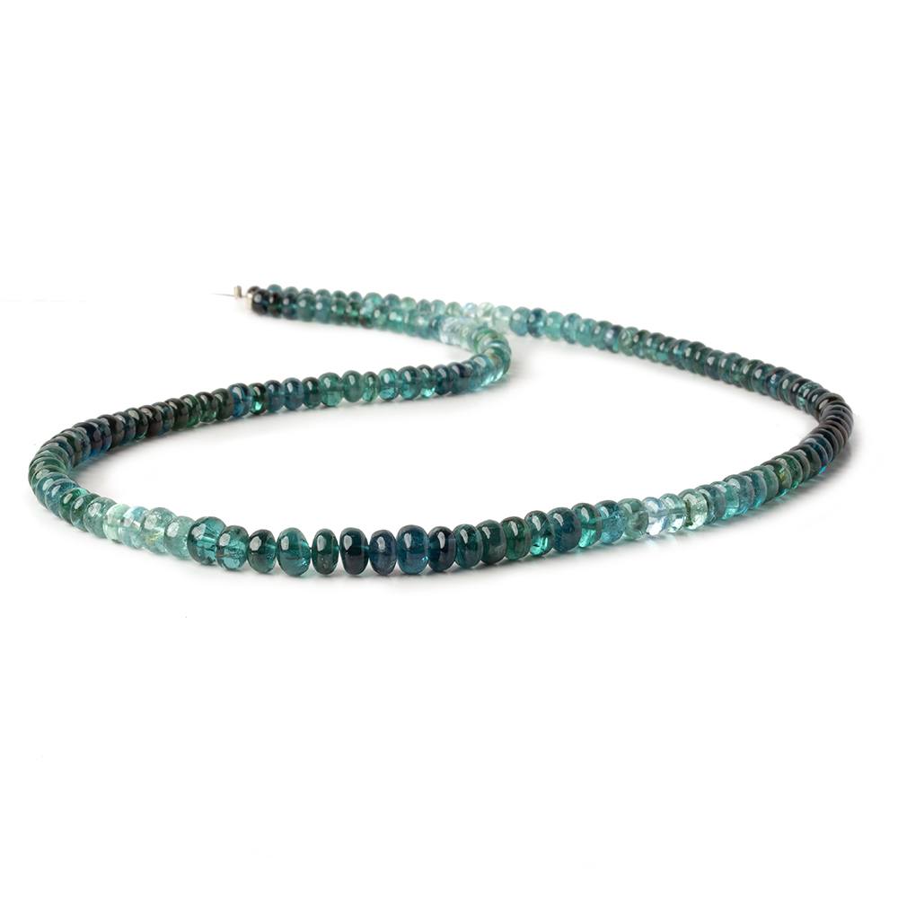 4.5-6mm Indicolite Tourmaline plain rondelle beads 18 inch 145 pieces AA - Beadsofcambay.com