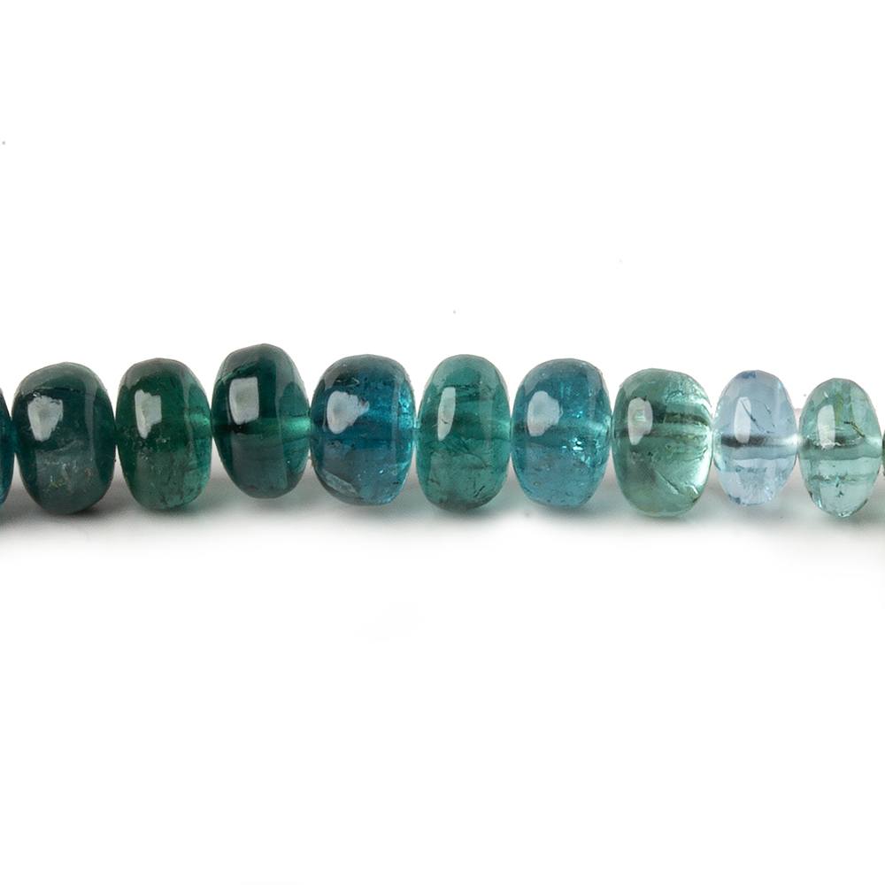 4.5-6mm Indicolite Tourmaline plain rondelle beads 18 inch 145 pieces AA - Beadsofcambay.com