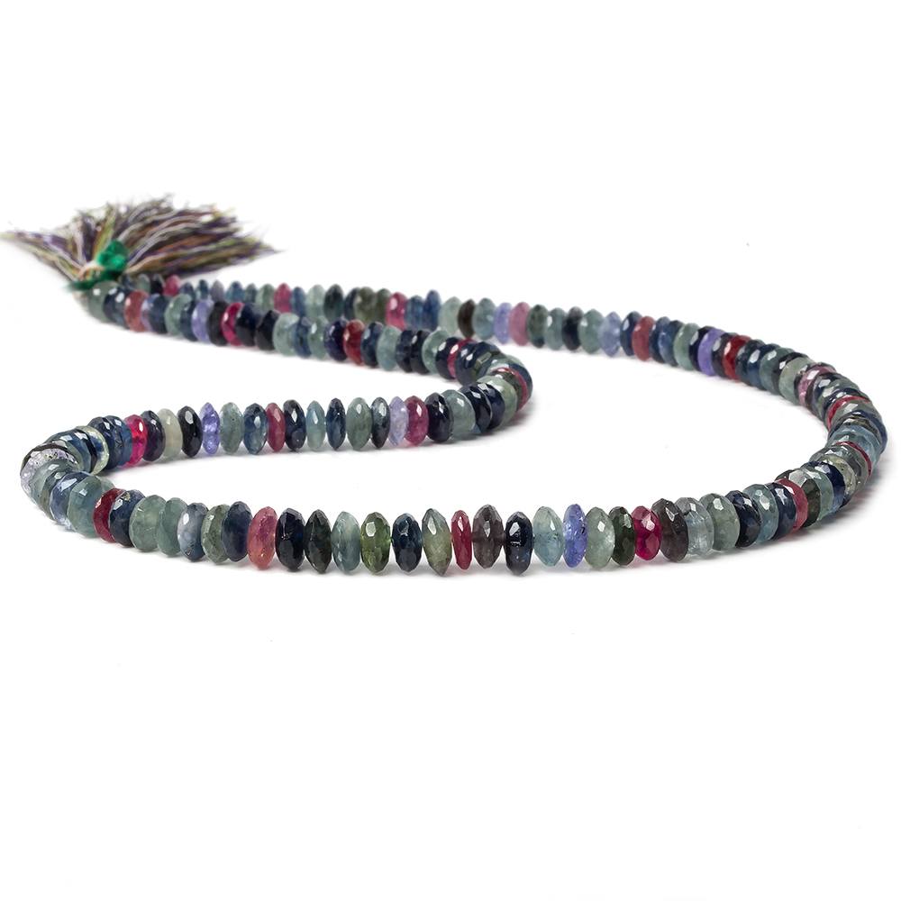 4.5-6mm Multi Gemstone German Faceted Rondelle beads 16 inch 160 pieces - Beadsofcambay.com