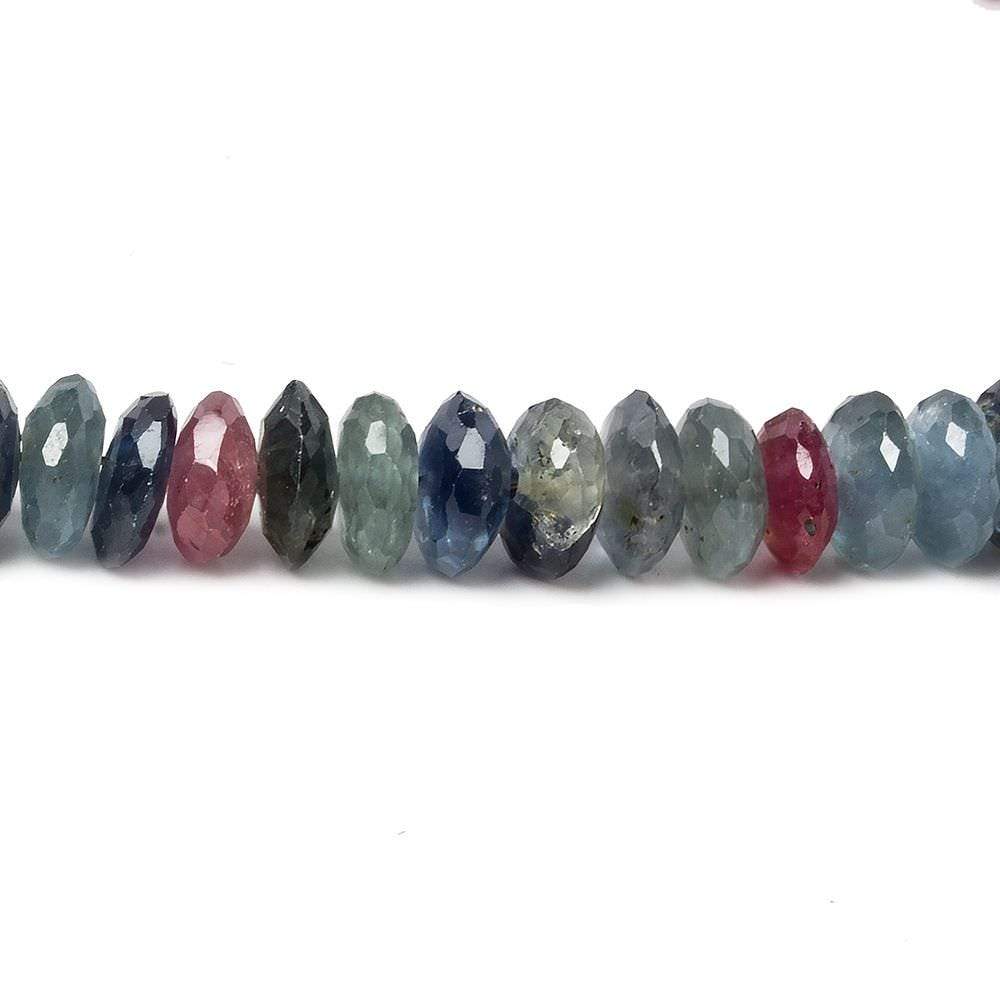 4.5-6mm Multi Gemstone German Faceted Rondelle beads 16 inch 160 pieces - Beadsofcambay.com