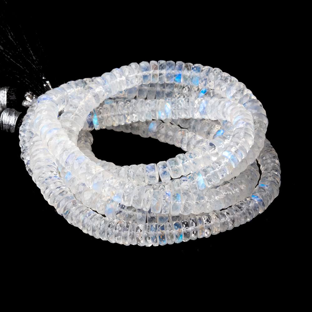 4.5-6mm Rainbow Moonstone Faceted Heshi Beads 10 inch 110 pieces AAA - Beadsofcambay.com