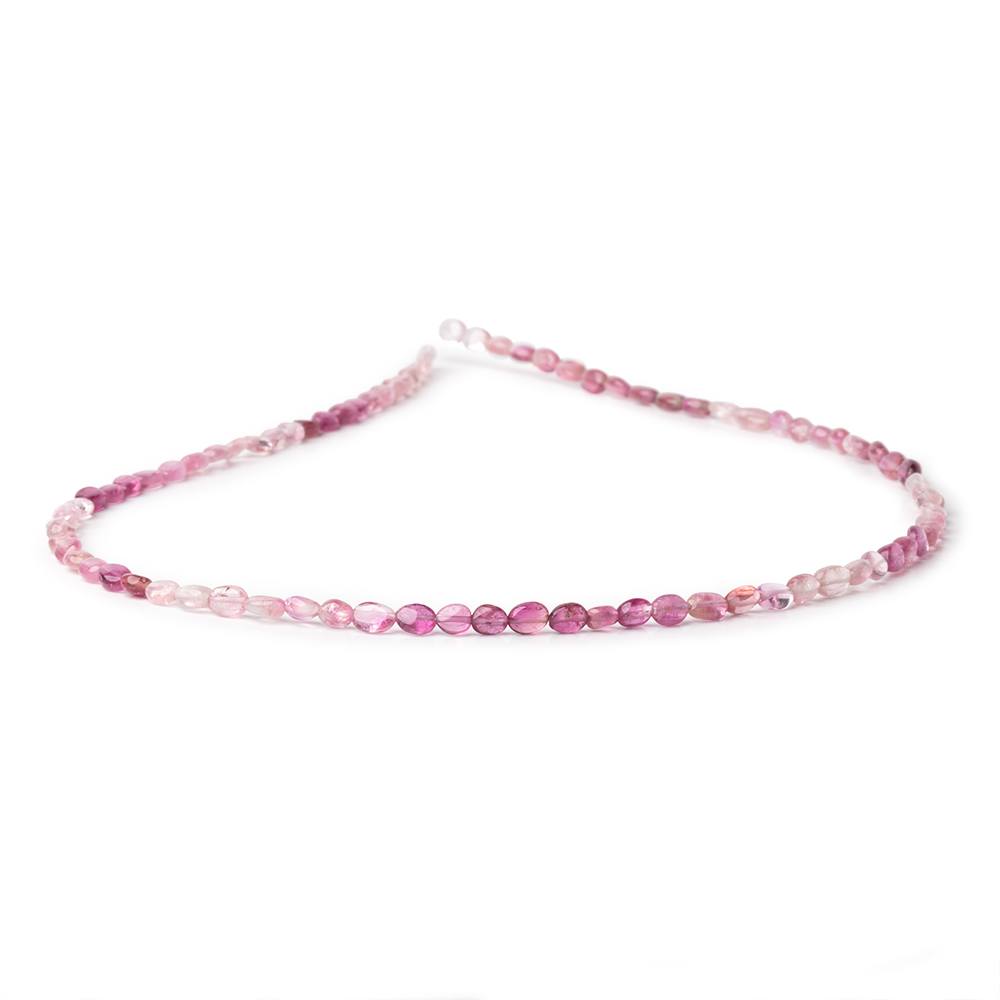 4.5-6mm Shaded Pink Tourmaline Plain Oval Beads 16 inch 81 pieces AA - Beadsofcambay.com