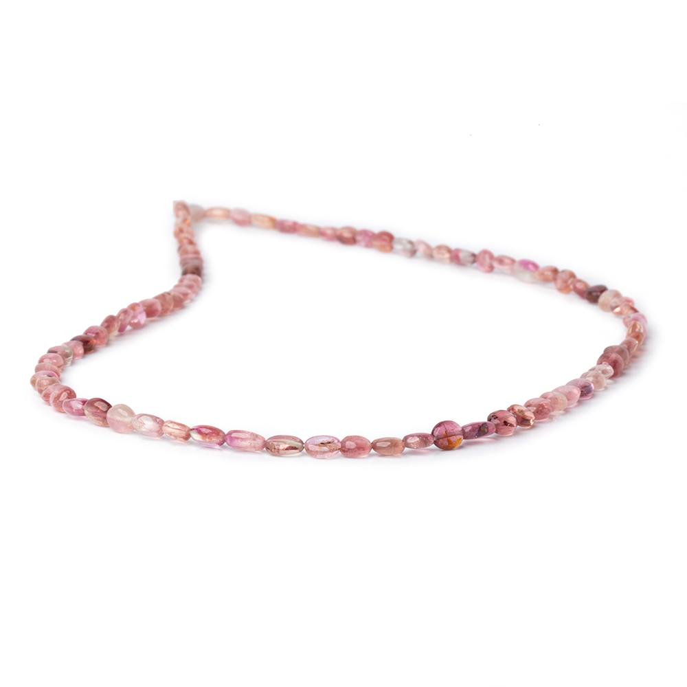 4.5-6mm Shaded Pink Tourmaline Plain Ovals 16 inch 81 Beads AA - Beadsofcambay.com