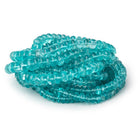 4.5-7.5mm Pool Blue Apatite Plain Rondelle Beads 18 inch 132 pieces AA - Beadsofcambay.com