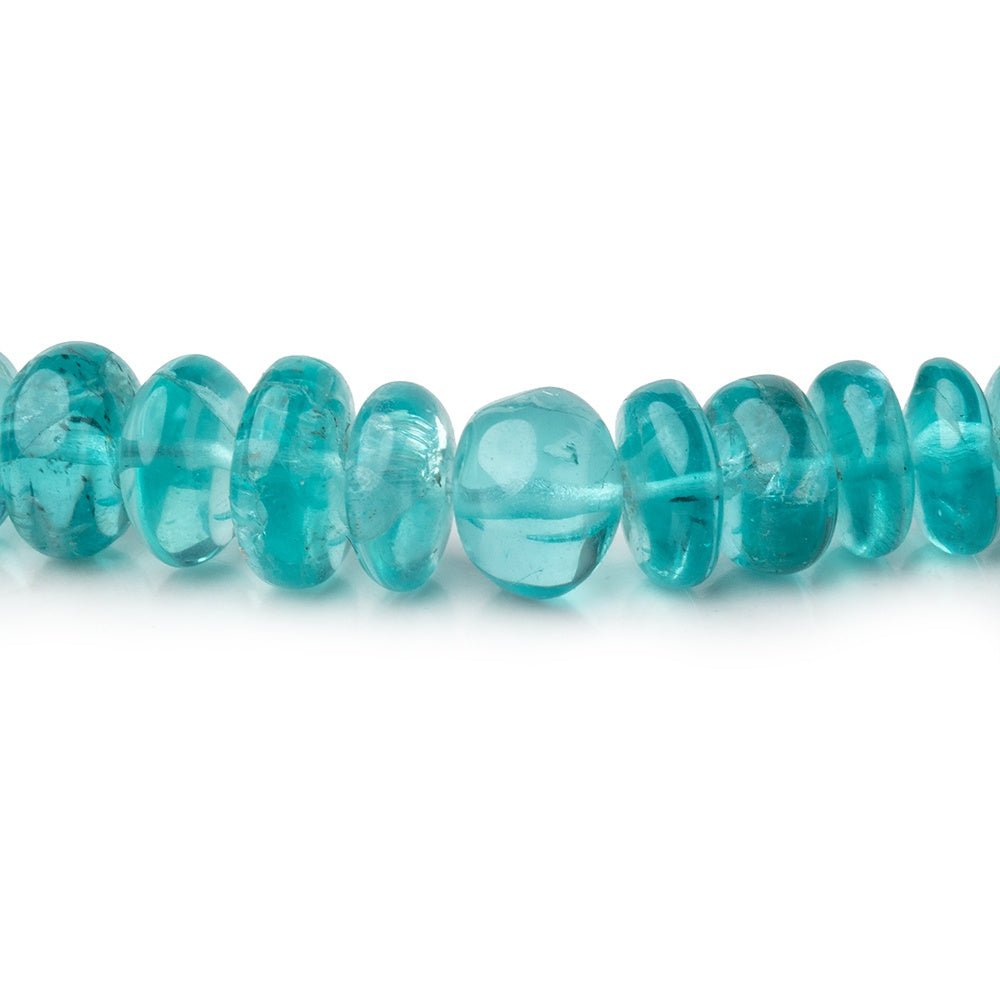 4.5-7.5mm Pool Blue Apatite Plain Rondelle Beads 18 inch 132 pieces AA - Beadsofcambay.com