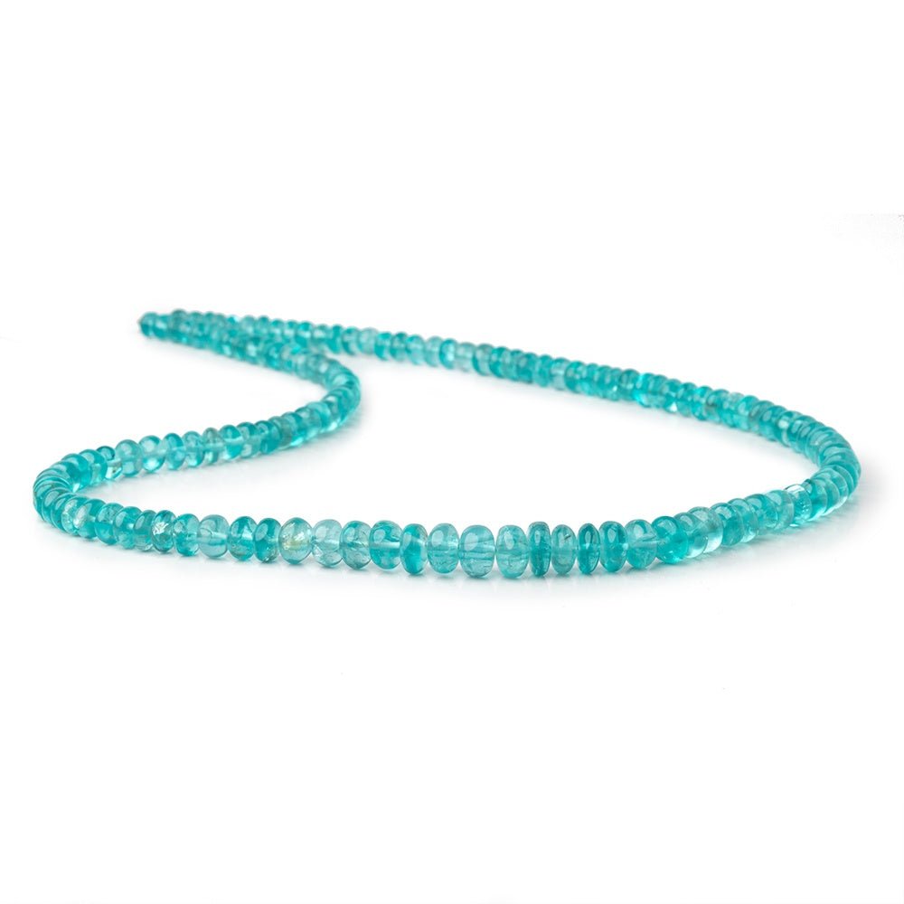 4.5-7.5mm Pool Blue Apatite Plain Rondelle Beads 18 inch 132 pieces AA - Beadsofcambay.com