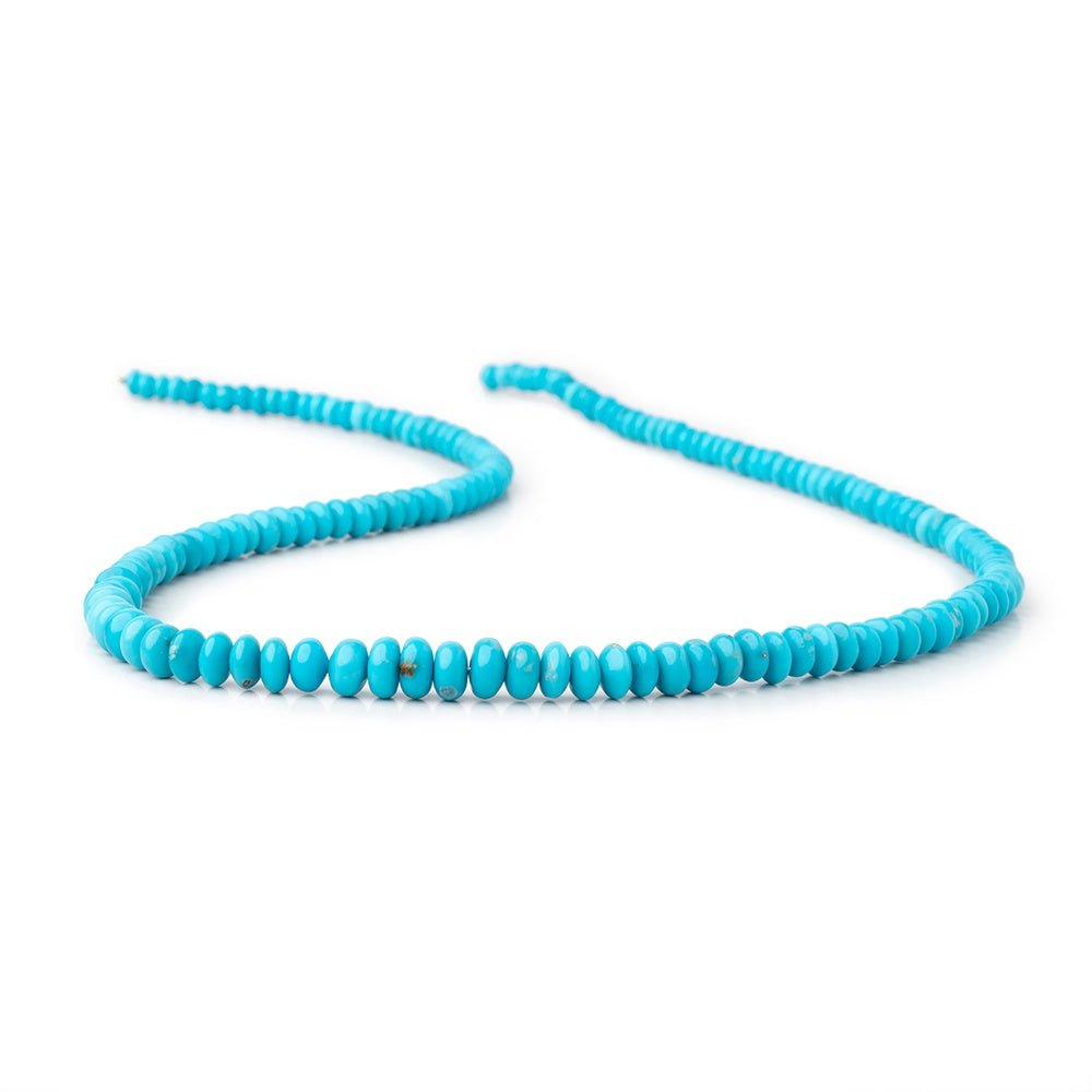 4.5-7mm Sleeping Beauty Turquoise Plain Rondelle Beads 16 inch 163 pieces AA - Beadsofcambay.com