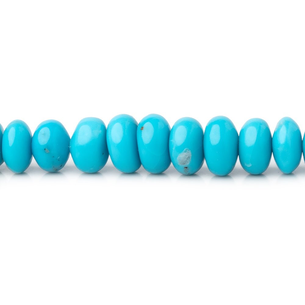 4.5-7mm Sleeping Beauty Turquoise Plain Rondelle Beads 16 inch 163 pieces AA - Beadsofcambay.com
