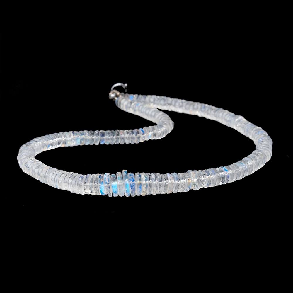 4.5-8.5mm Rainbow Moonstone Faceted Heshi Beads 12 inch 180 pieces AAA - Beadsofcambay.com