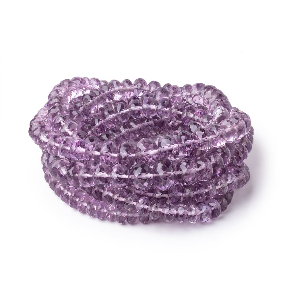 4.5-8mm Bolivian Amethyst Faceted Rondelle Beads 18 inch 112 pieces AA - Beadsofcambay.com