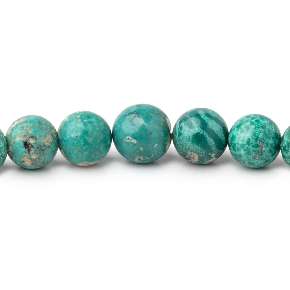 4.5-8mm Mongolian Turquoise Plain Round Beads 18 inch 78 pieces - Beadsofcambay.com