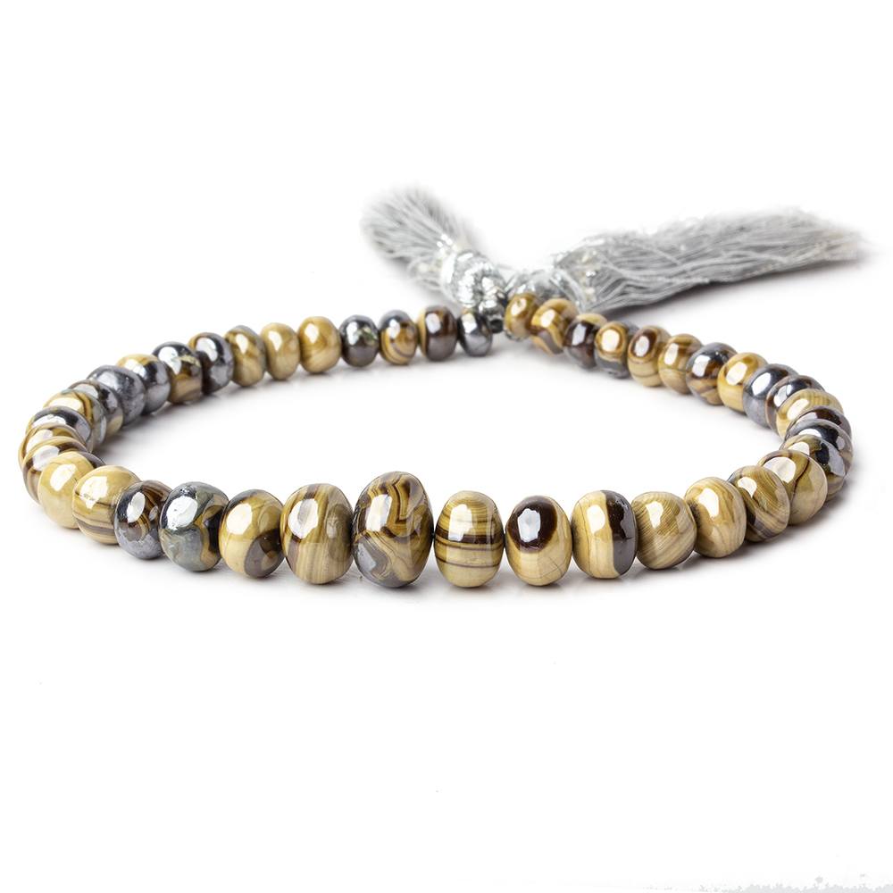 4.5-8mm Schalenblende plain rondelles 8 inch 47 beads AA rare - Beadsofcambay.com