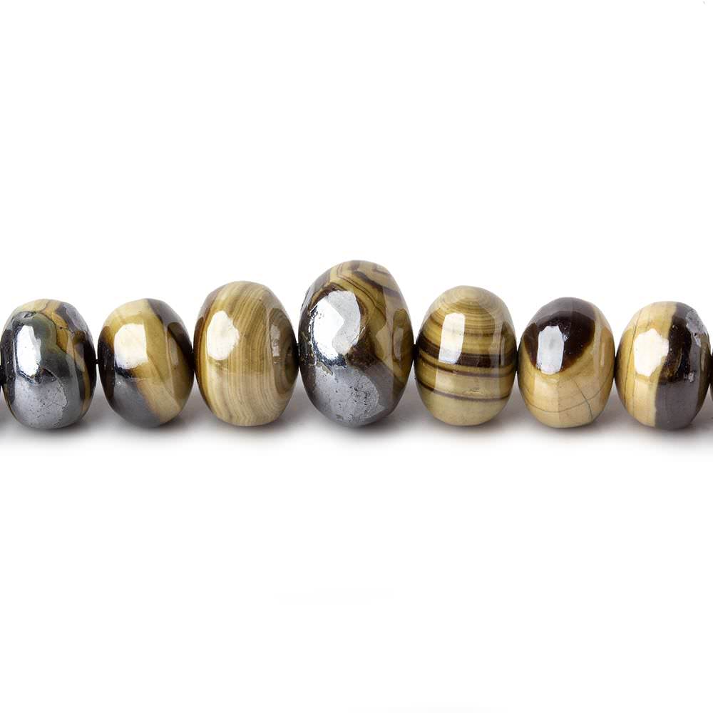 4.5-8mm Schalenblende plain rondelles 8 inch 47 beads AA rare - Beadsofcambay.com