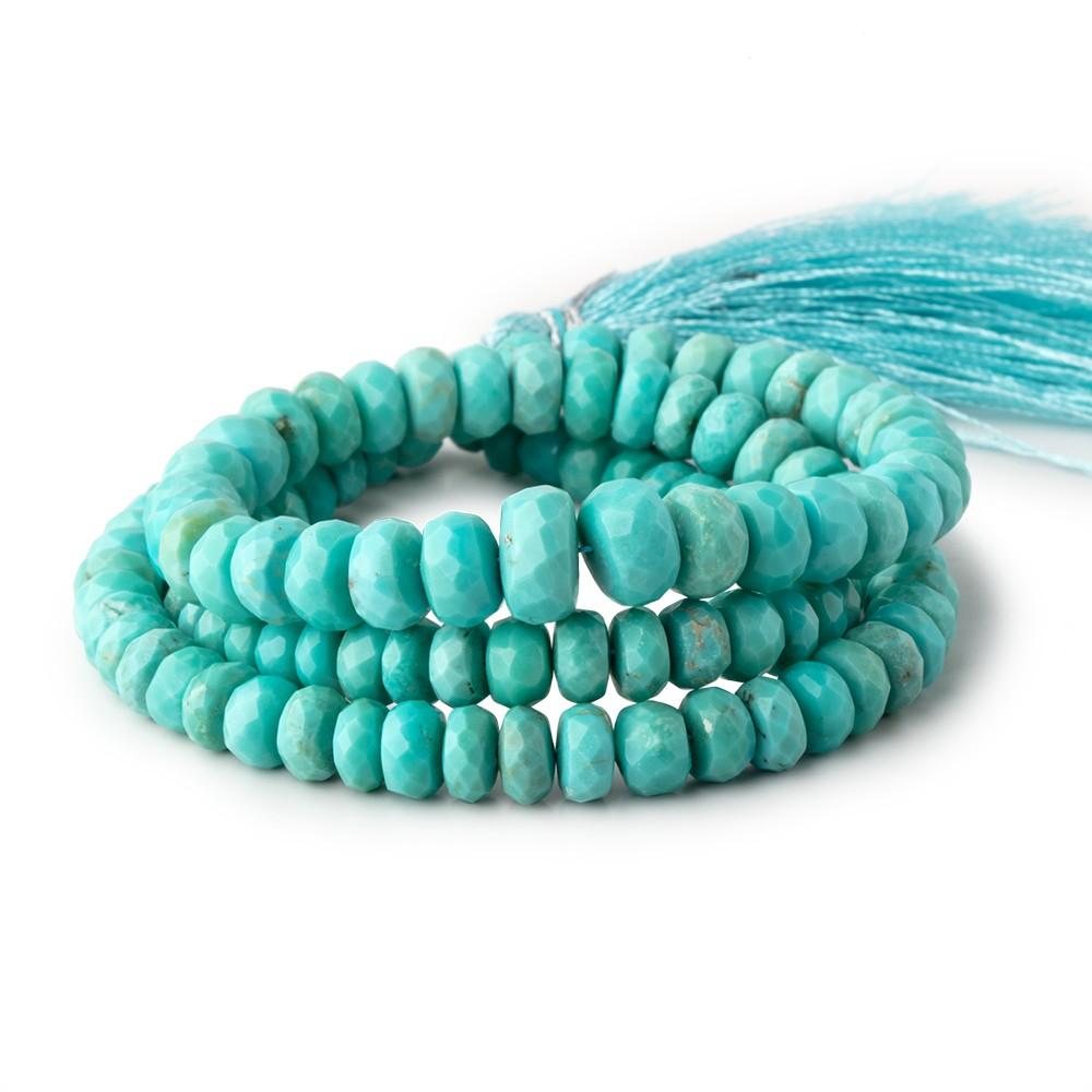 4.5-8mm Turquoise Faceted Rondelle Beads 16 inch 116 pieces A - Beadsofcambay.com