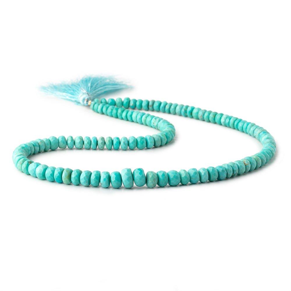 4.5-8mm Turquoise Faceted Rondelle Beads 16 inch 116 pieces A - Beadsofcambay.com