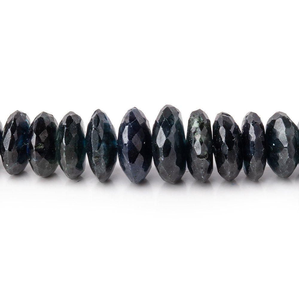 4.5-9mm Blue Sapphire German Faceted Rondelle Beads 16 inch 145 pieces - Beadsofcambay.com