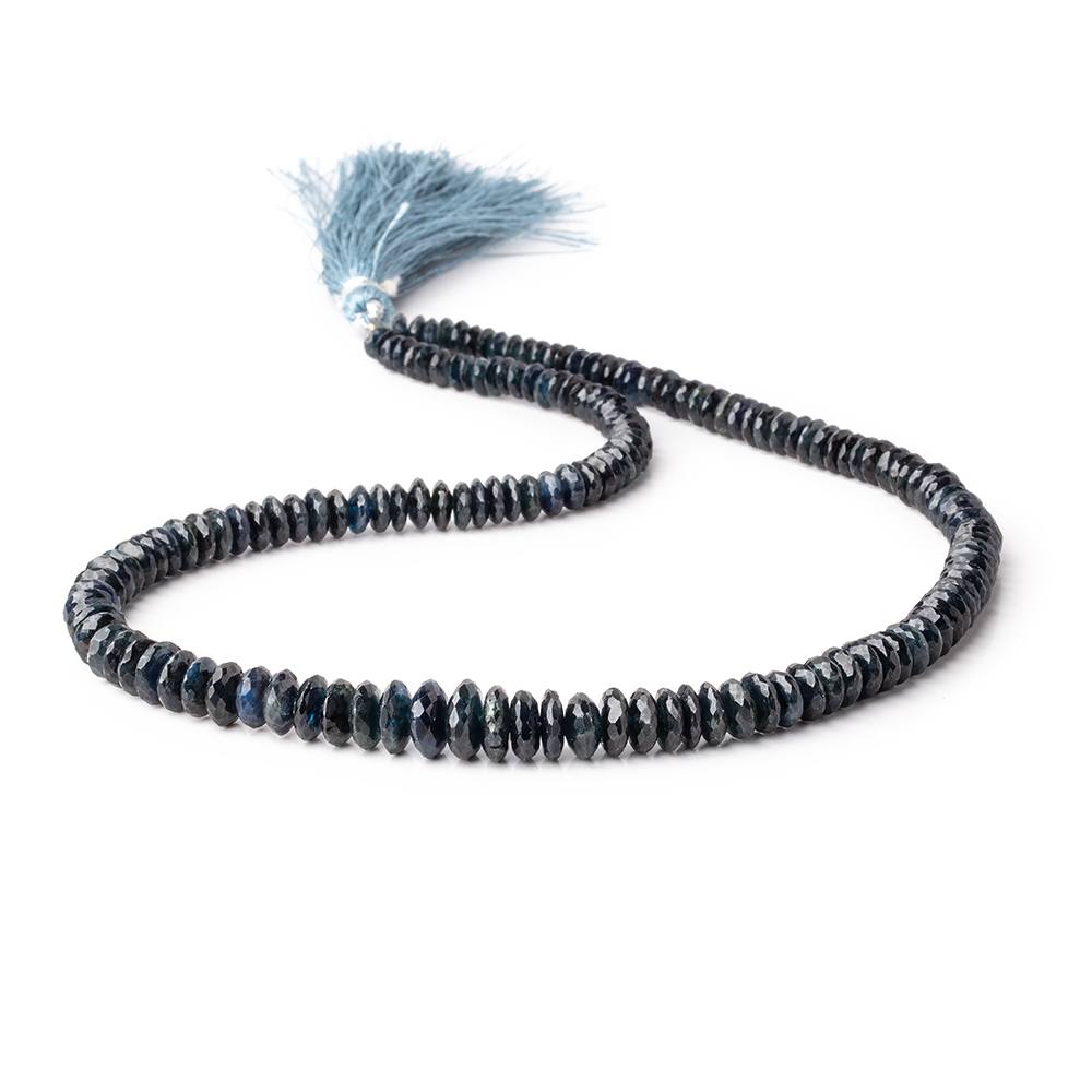 4.5-9mm Blue Sapphire German Faceted Rondelle Beads 16 inch 145 pieces - Beadsofcambay.com
