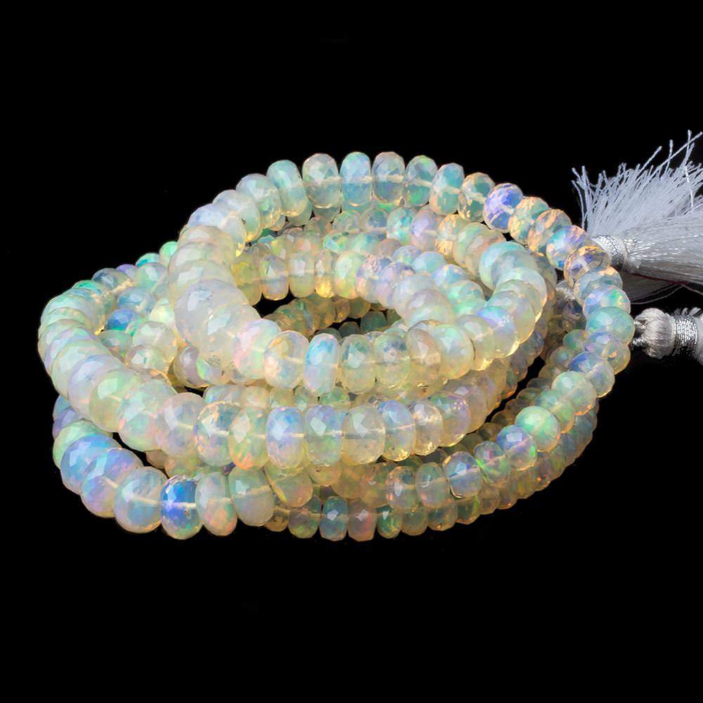 4.5 - 9mm Cream Ethiopian Opal Faceted Rondelle Beads 110 pieces AAA Grade - Beadsofcambay.com