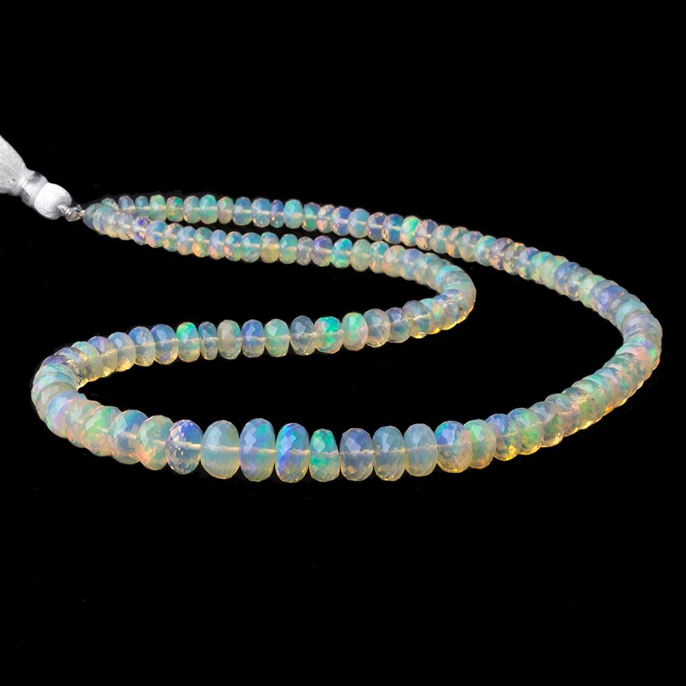 4.5 - 9mm Cream Ethiopian Opal Faceted Rondelle Beads 110 pieces AAA Grade - Beadsofcambay.com