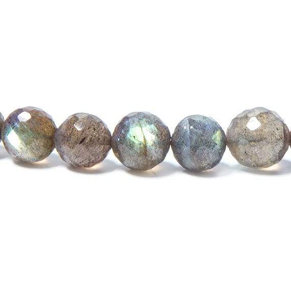 4.5-9mm Labradorite faceted round beads 16 inch 57 pieces - Beadsofcambay.com