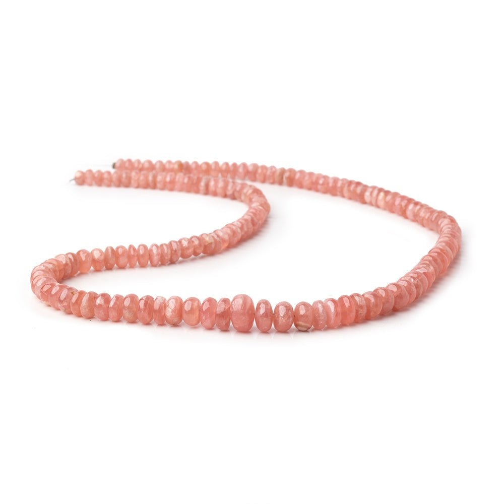 4.5-9mm Rhodochrosite Plain Rondelles 18 inch 138 beads AA - Beadsofcambay.com