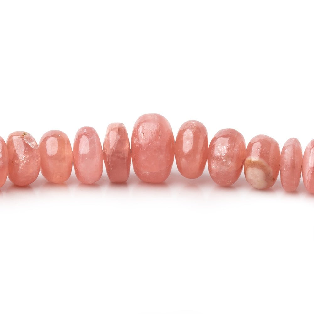 4.5-9mm Rhodochrosite Plain Rondelles 18 inch 138 beads AA - Beadsofcambay.com