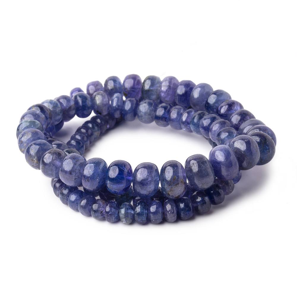 4.5-9mm Tanzanite Plain Rondelle Beads 18 inch 106 pieces AA - Beadsofcambay.com