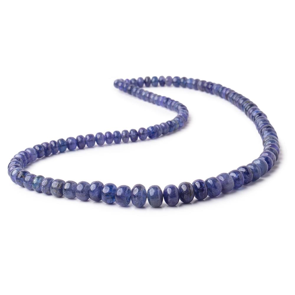 4.5-9mm Tanzanite Plain Rondelle Beads 18 inch 106 pieces AA - Beadsofcambay.com