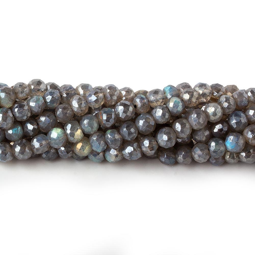 4.5 mm Mystic Labradorite Faceted Rounds 13 inch 80 beads - Beadsofcambay.com