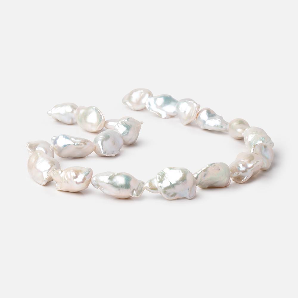 14-21mm Off White Ultra Baroque Freshwater Pearls 16 inch 17 Beads AA - BeadsofCambay.com