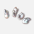 11-14mm Lilac Silver Side Drill Biwa Focals Set of 4 pieces - BeadsofCambay.com