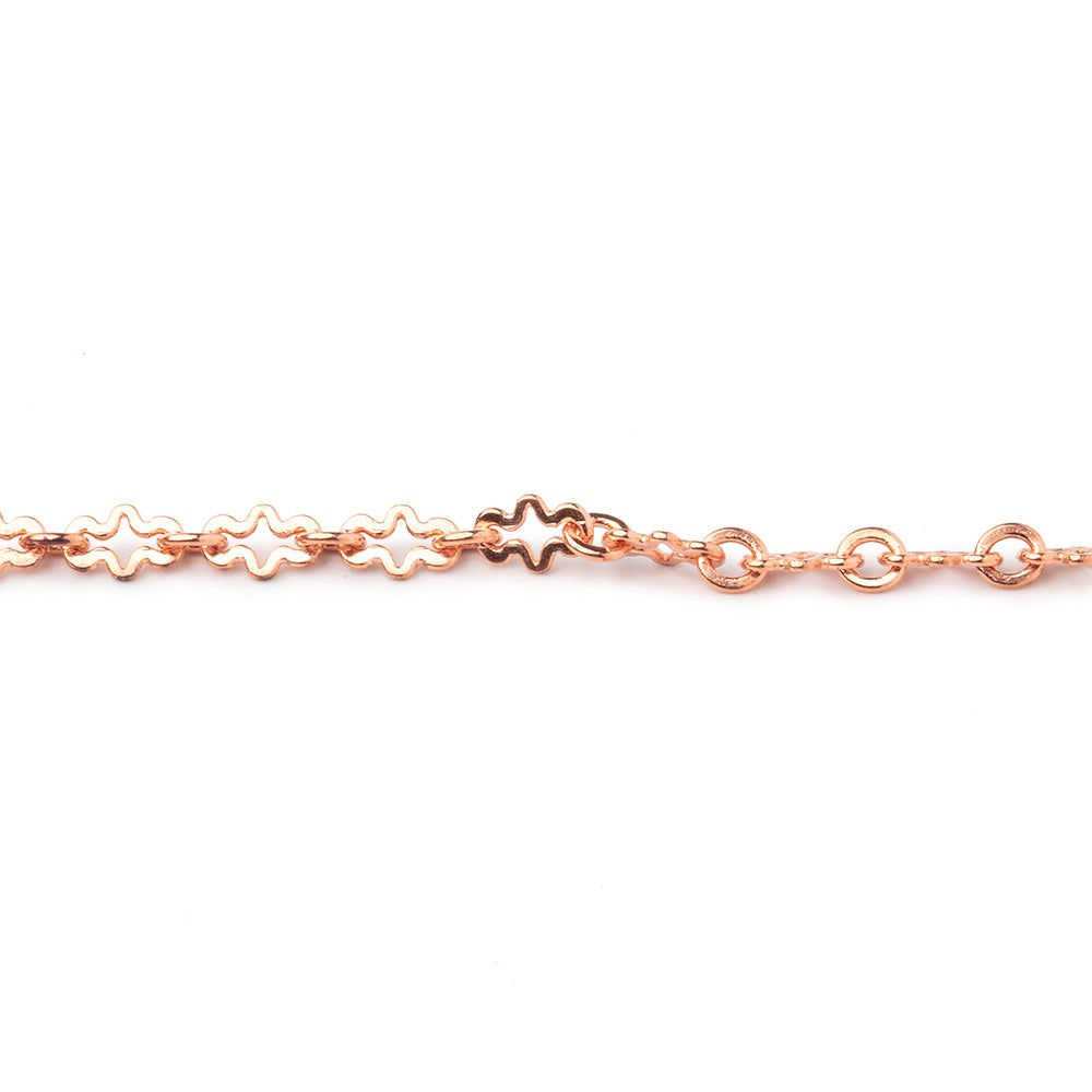 3mm Rose Gold plated Fancy Cross Link Chain by the Foot - BeadsofCambay.com