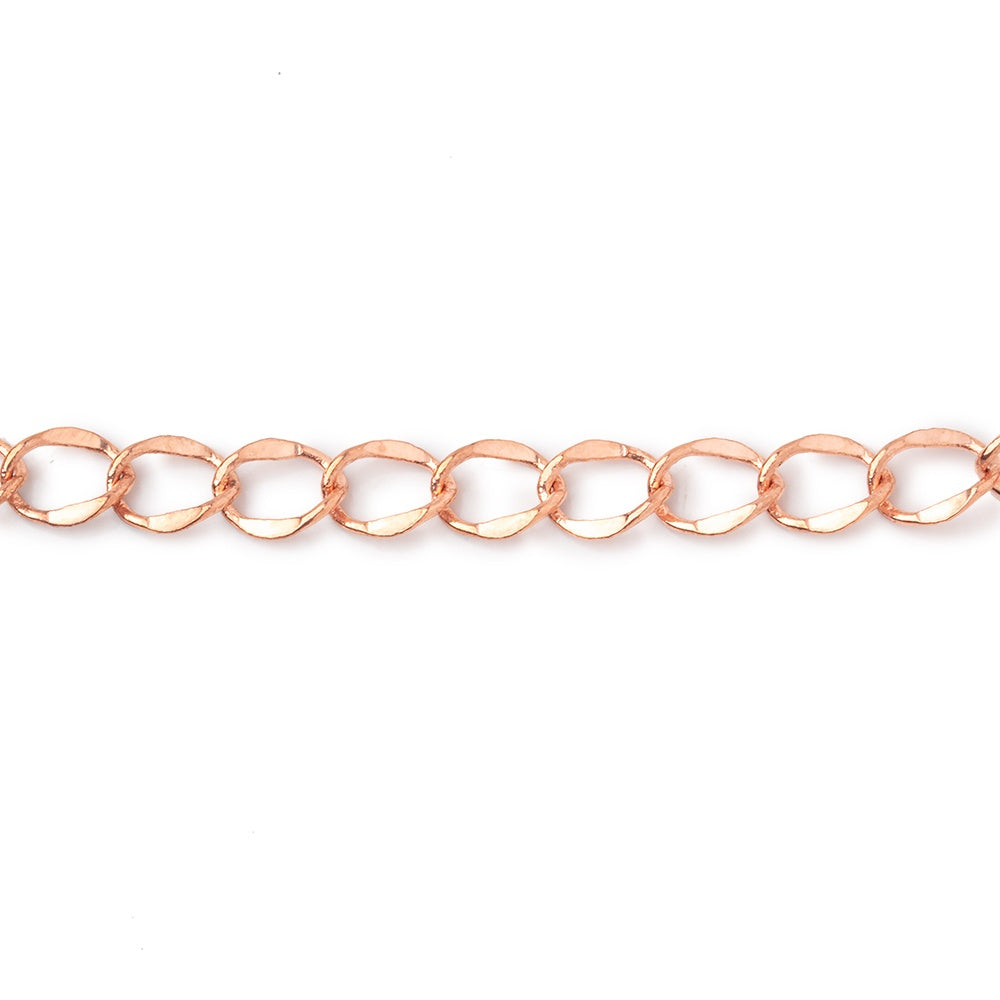 4mm Rose Gold plated Twist Oval Link Chain by the Foot - BeadsofCambay.com